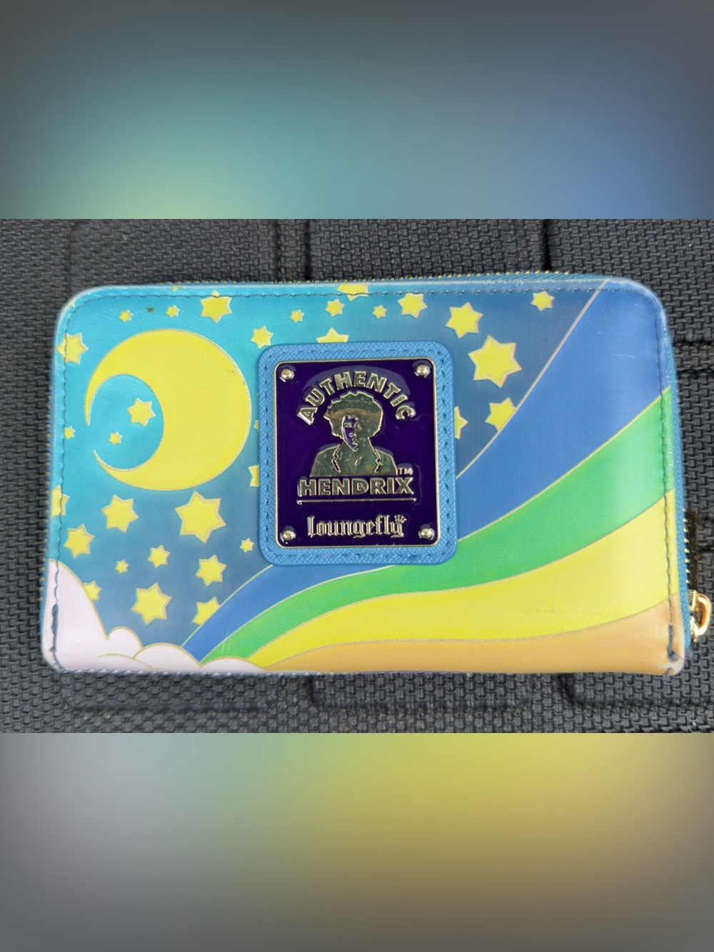 Loungefly Jimi Hendrix Psychedelic Landscape Glow-in-the-Dark Zip Around Wallet